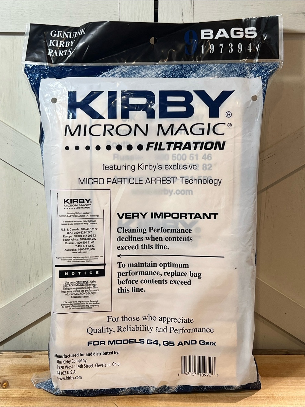 Kirby Vacuum Cleaner Bags NIP ForG4 & G5 Micron Filtration Pack of 9Genuine